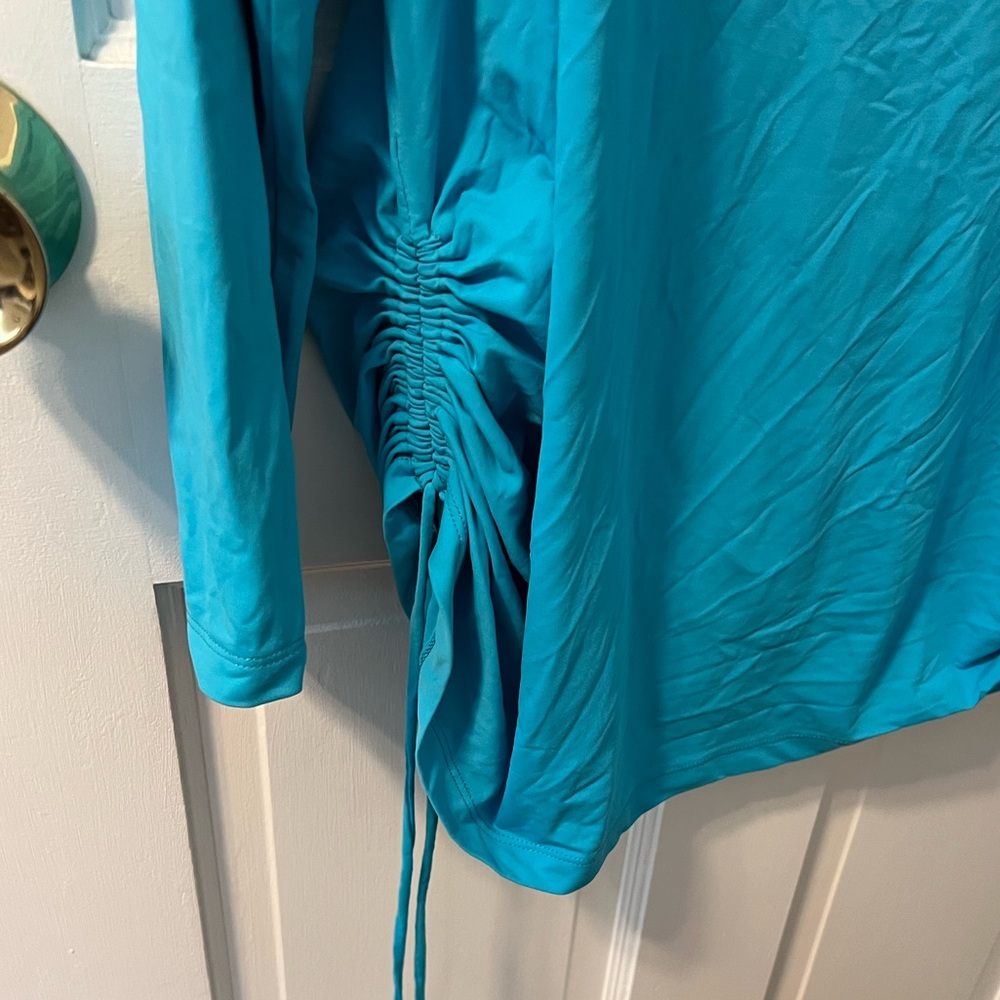 Lands' End Adjustable Long Sleeve Swim Tunic Rash Guard UPF 50 Sun Protection - Picture 3 of 4